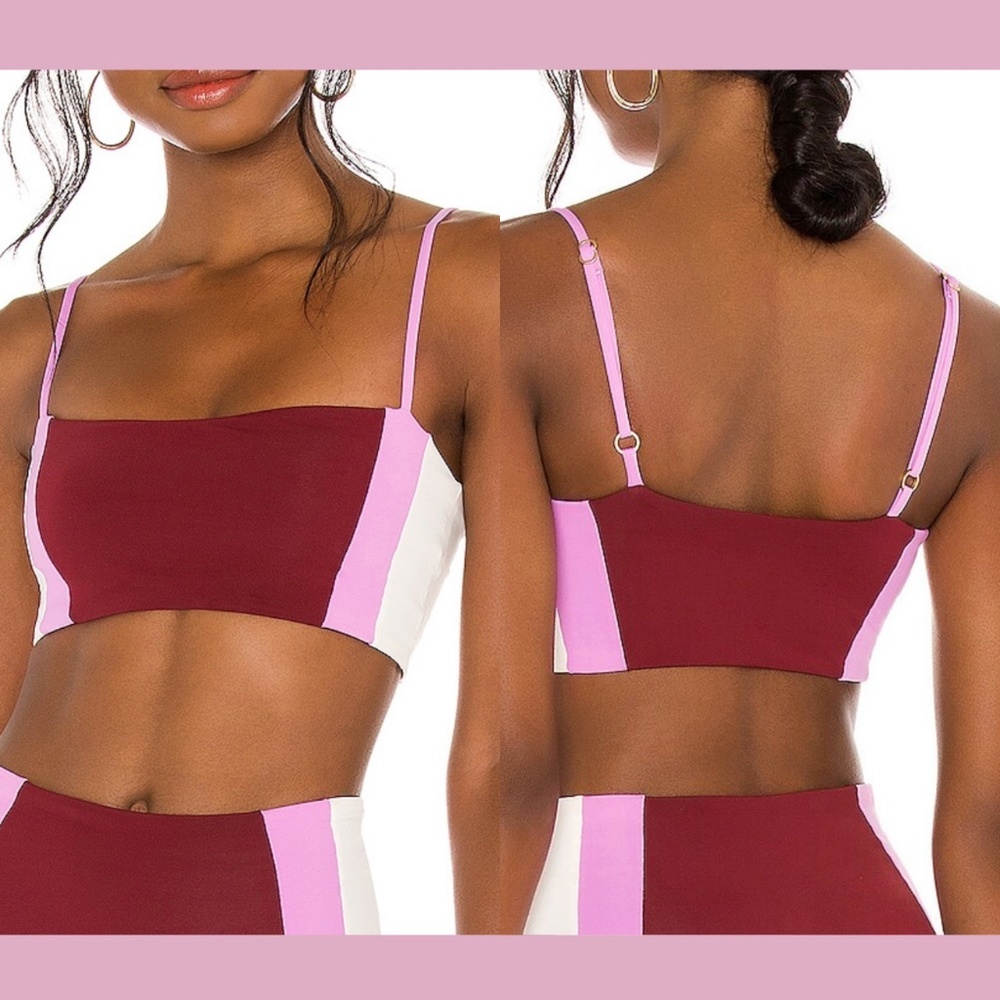 NWT L Space [ SZ Large‎ ] Rebel Heart Bikini Top in Sangria Rosebud